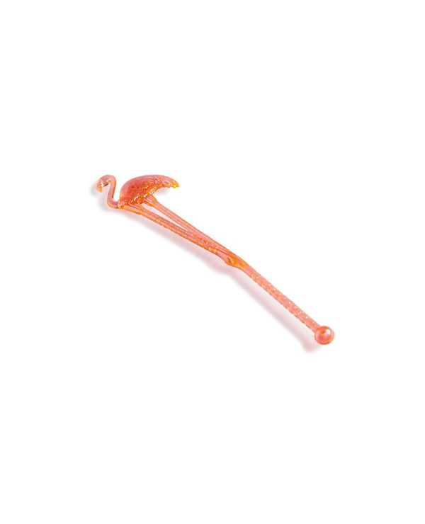 6" Pink Flamingo Stirrer - 100/pack