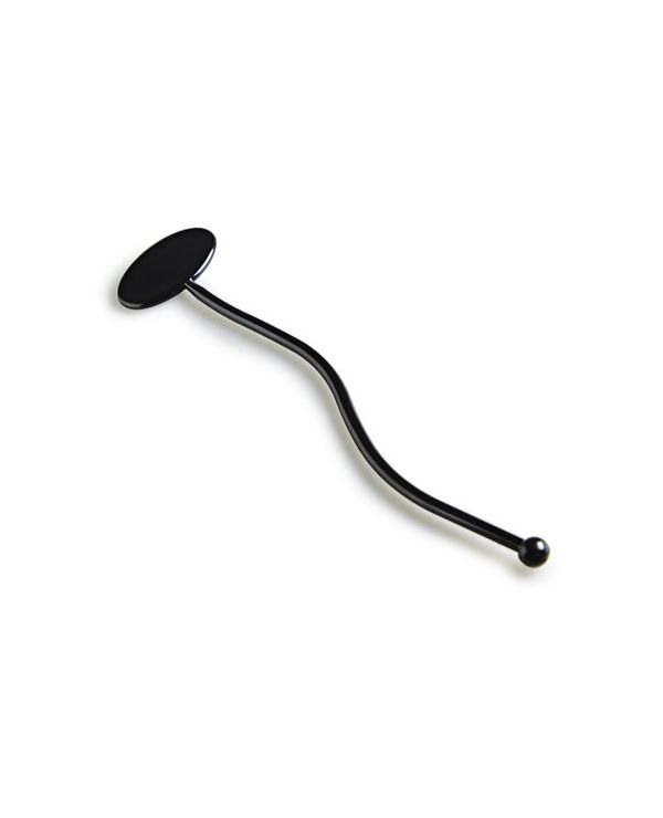 7" Black Oval-Top S Stemmed Stirrer - 100/pack