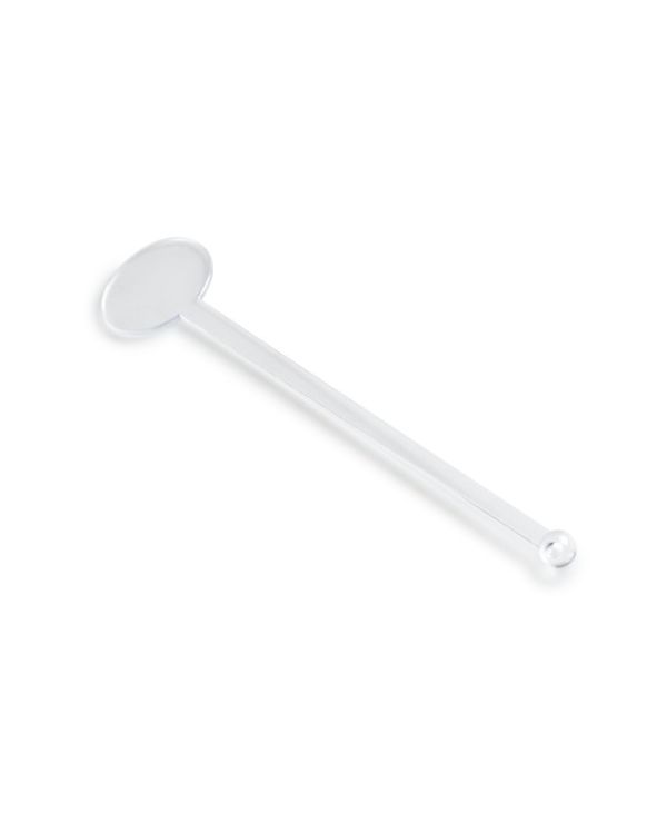 7" Clear Disc-Top Flat stemmed Stirrer - 100/pack