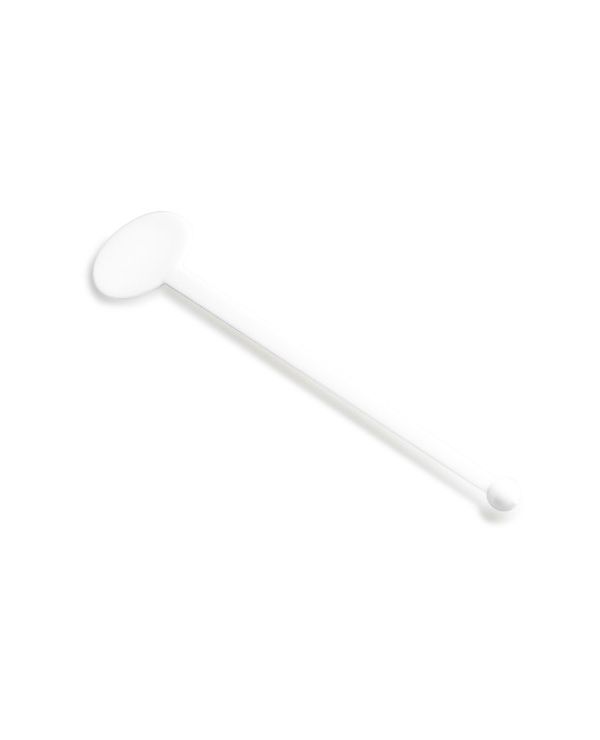 7" White Disc-Top Flat stemmed Stirrer - 2,000/case