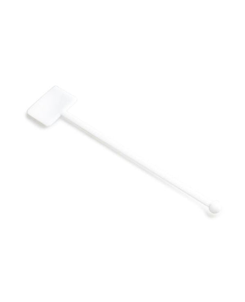 7.5" White Square-Top Flat Stemmed Stirrer - 4,000/case